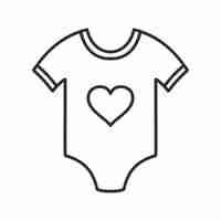 Vector baby clothes icon illustration with outline style