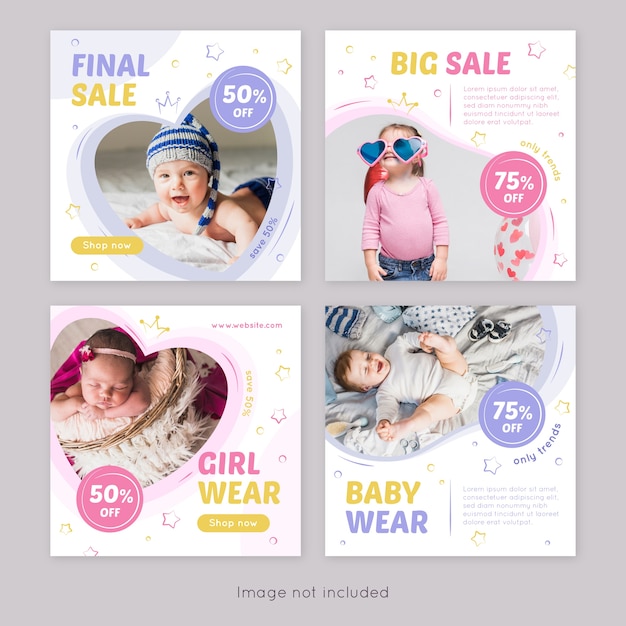 Baby clothes instagram post template