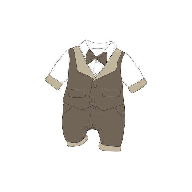 Baby clothes suit in formal style with suit vector design for baby background template design