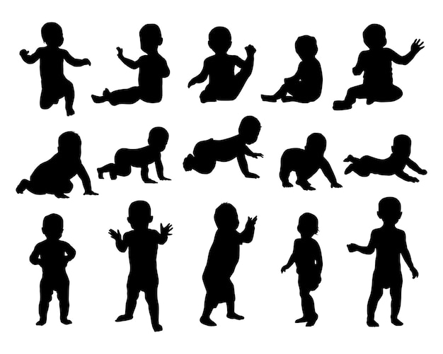 Baby collection silhouetteBaby activity silhouette