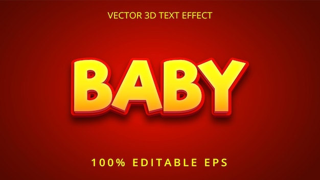Baby creative color text effect design