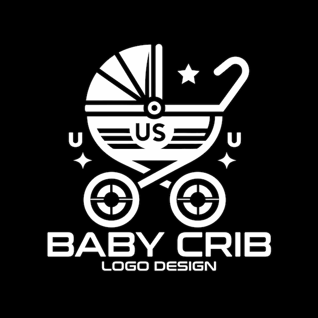 Vector baby crib vector logo design