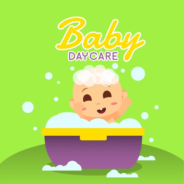 Vector baby day care illustration