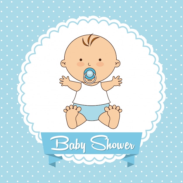 Vector baby design over blue background vector illustration