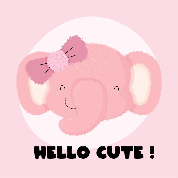 Vector baby dier olifant cute cartoon vlakke stijl