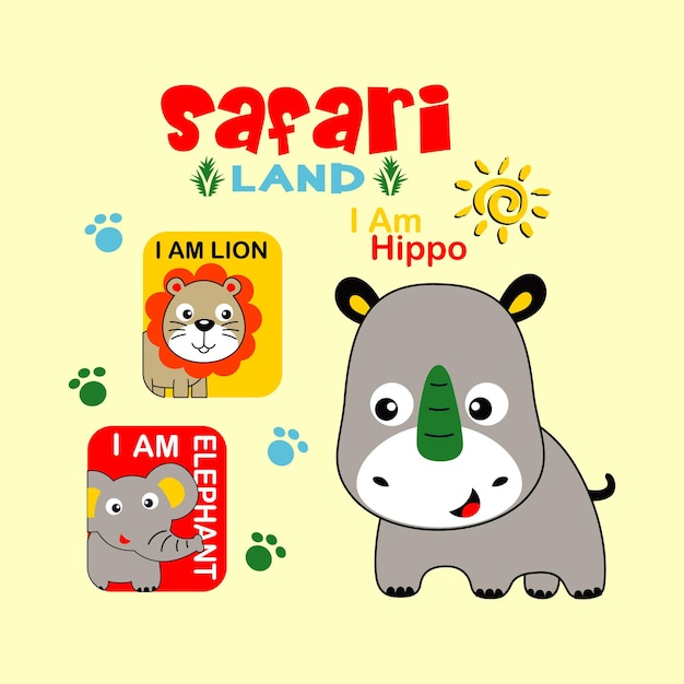 baby dieren safari ontwerp cartoon vectorillustratie