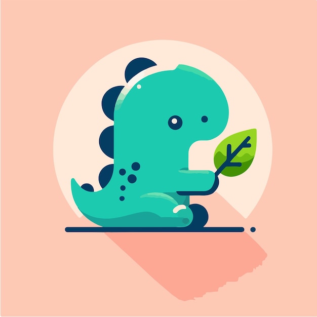 Vector baby dino personage met platte ontwerp stijl