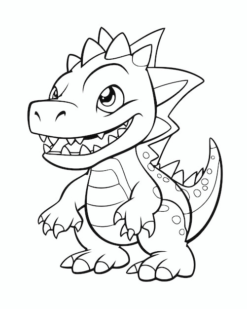 Vector baby dinosaur coloring page