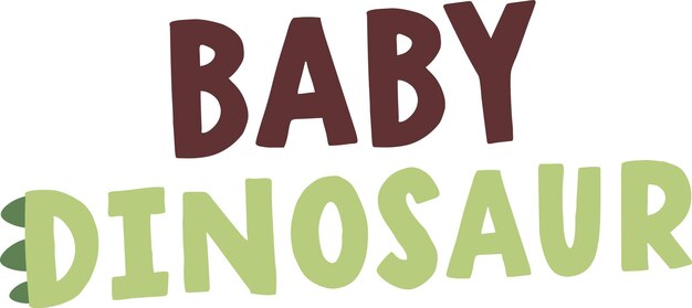 Vector baby dinosaur lettering sticker