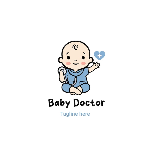 Vettore logo del medico del bambino logo del negozio per bambini