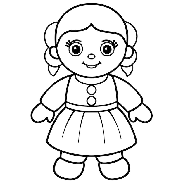 Vector baby doll coloring book vector art illustration 21