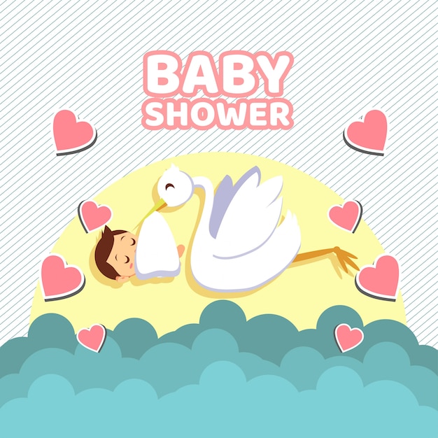 Baby douche illustratie