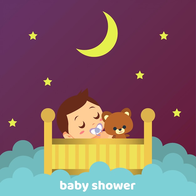 Baby douche illustratie