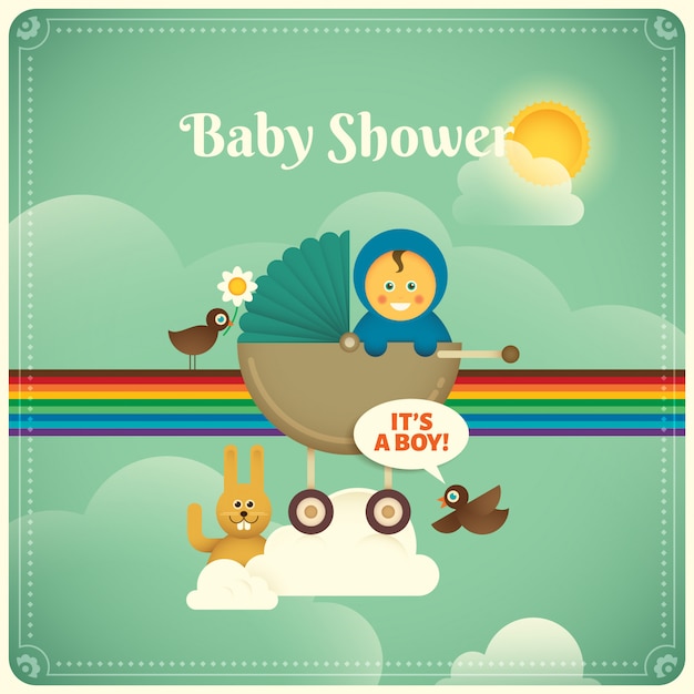 Baby douche illustratie