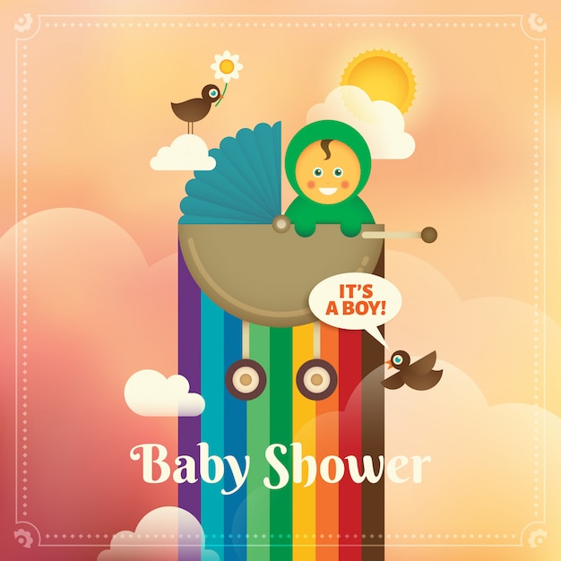 Baby douche illustratie