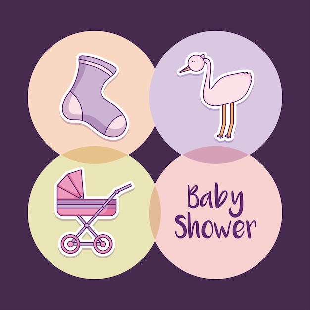 Vector baby douche ontwerp vector ilustration pictogram baby meisjes