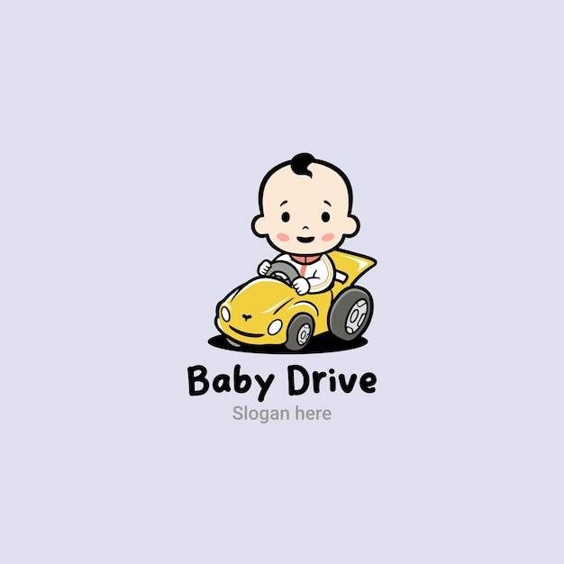 Vector baby drive logo baby shop