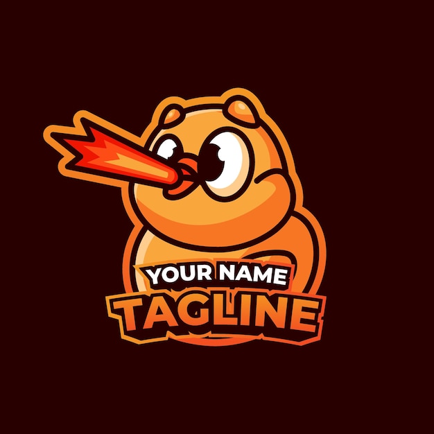 baby duck mascot logo character