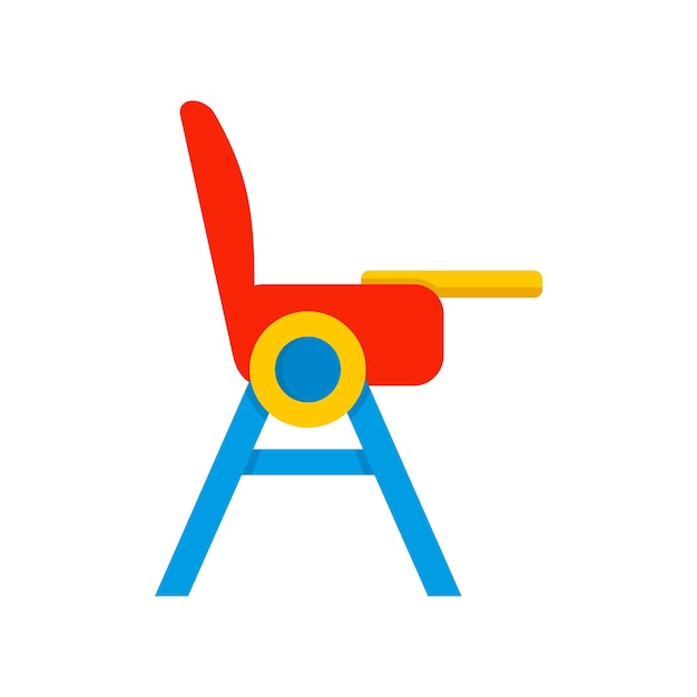 Vettore icona della sedia per mangiare il bambino illustrazione piatta dell'icona vettoriale della sedia per mangiare il bambino per il web design