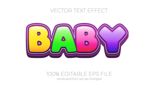 Baby editable text effect style EPS editable text effect