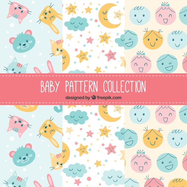 Baby elements patterns collection