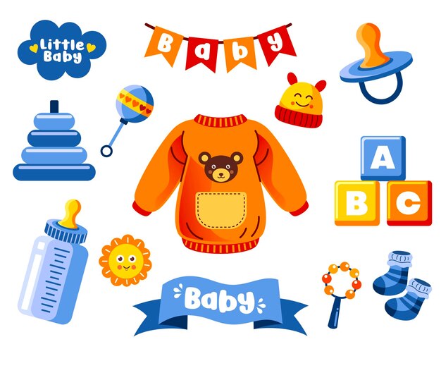 Vector baby elements vector illustration