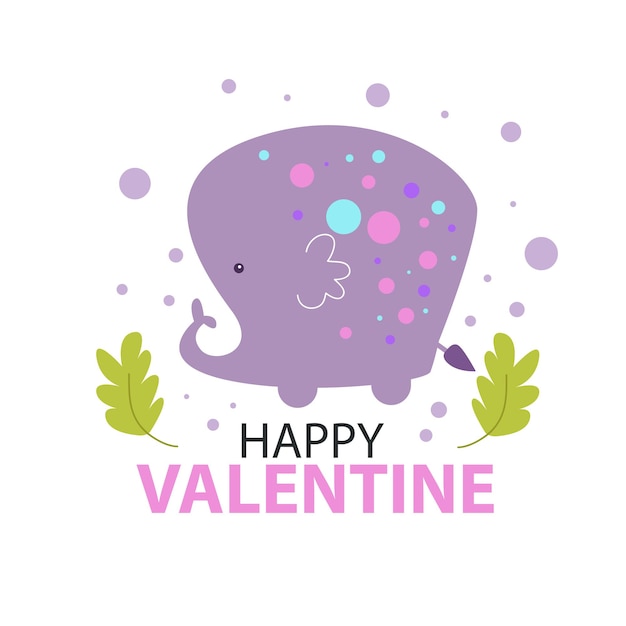 Elefantino bellezza carino romantico auguri di san valentino affetto amore