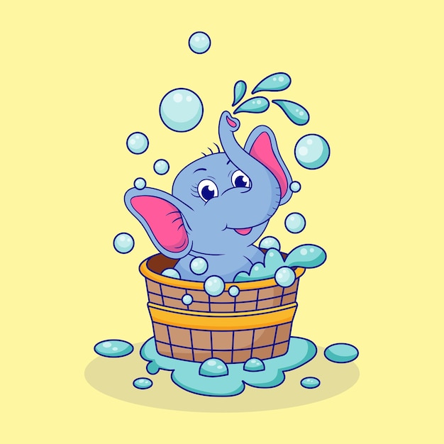 Baby Elephant, Cute Baby Elephant Cartoon