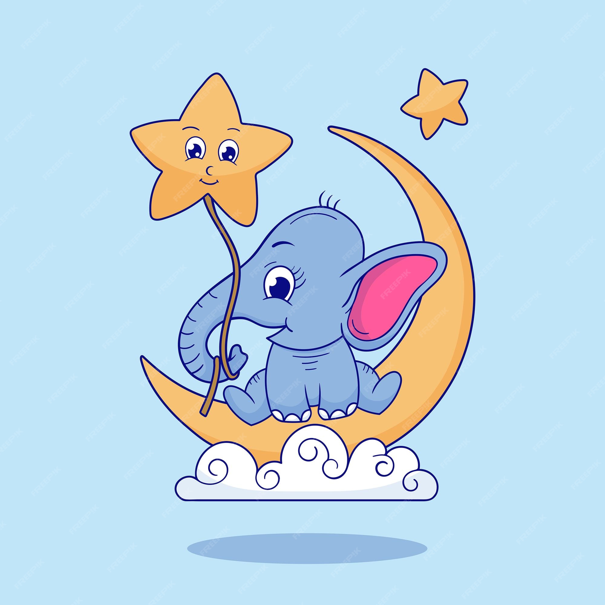 Premium Vector | Baby elephant, cute baby elephant cartoon