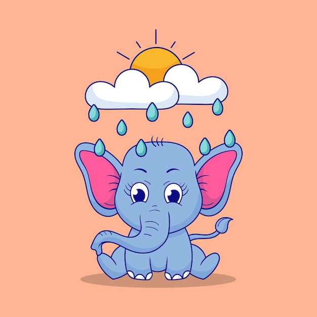 Baby Elephant, Cute Baby Elephant Cartoon