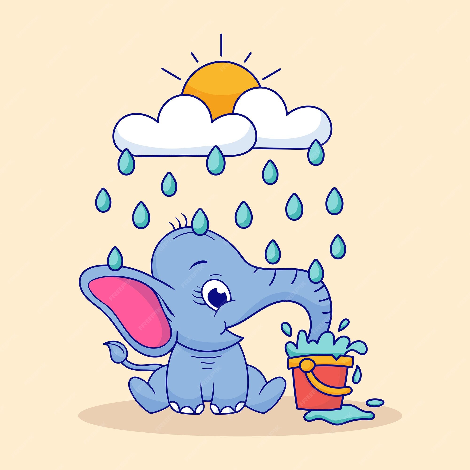Premium Vector | Baby elephant, cute baby elephant cartoon