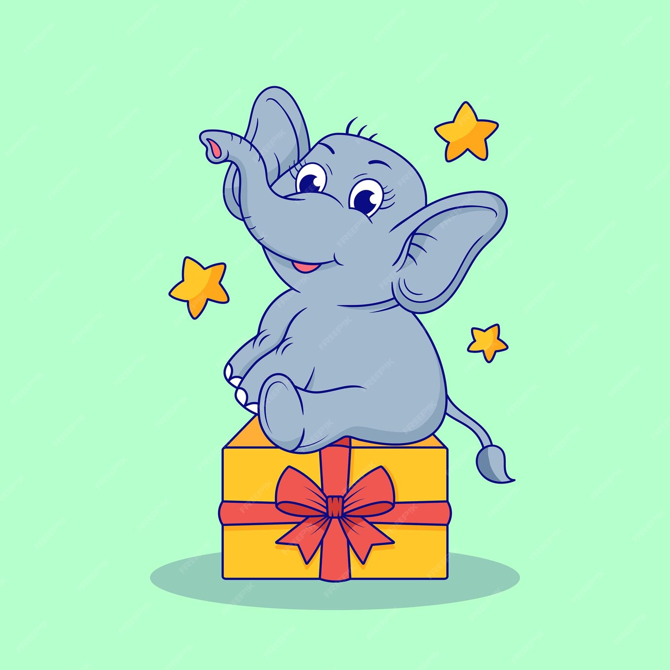 Premium Vector | Baby elephant, cute baby elephant cartoon