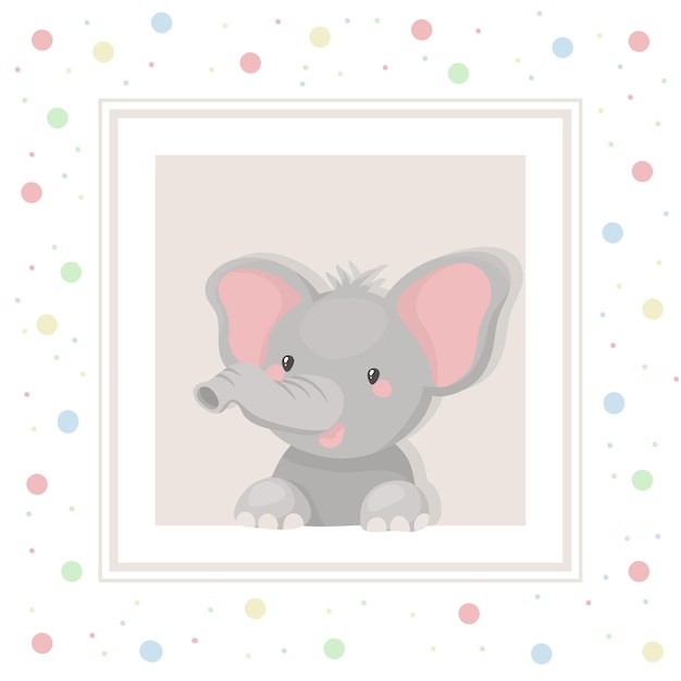 Baby elephant. cute child illustration.