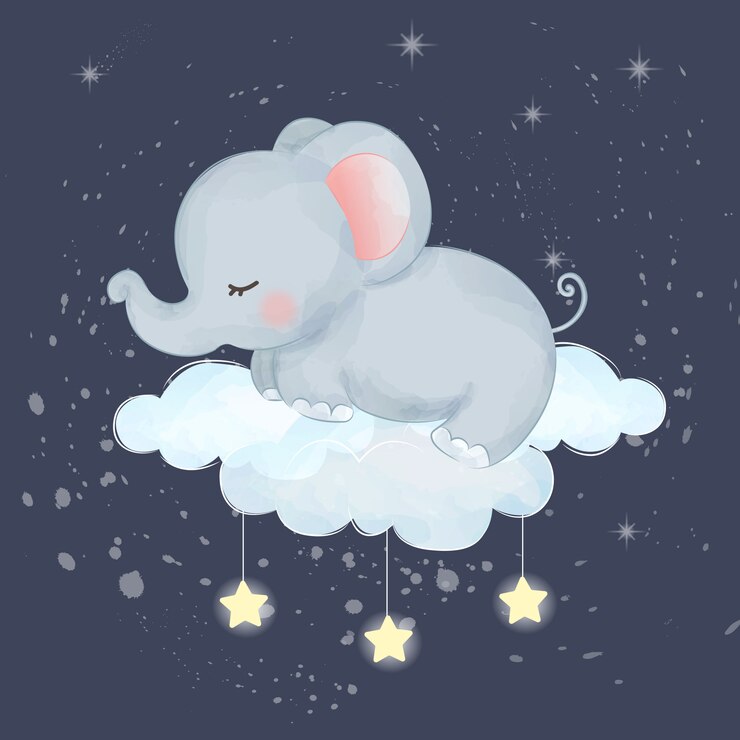 Baby elephant sleeping