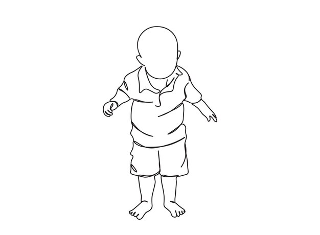 Baby enkellijnige kunsttekening gaat door met lijn vectorillustratie