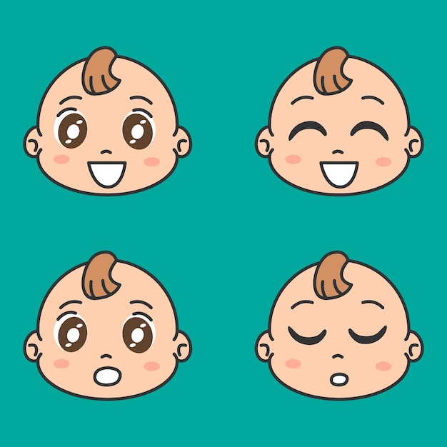 Vector baby expressions design vector illustration