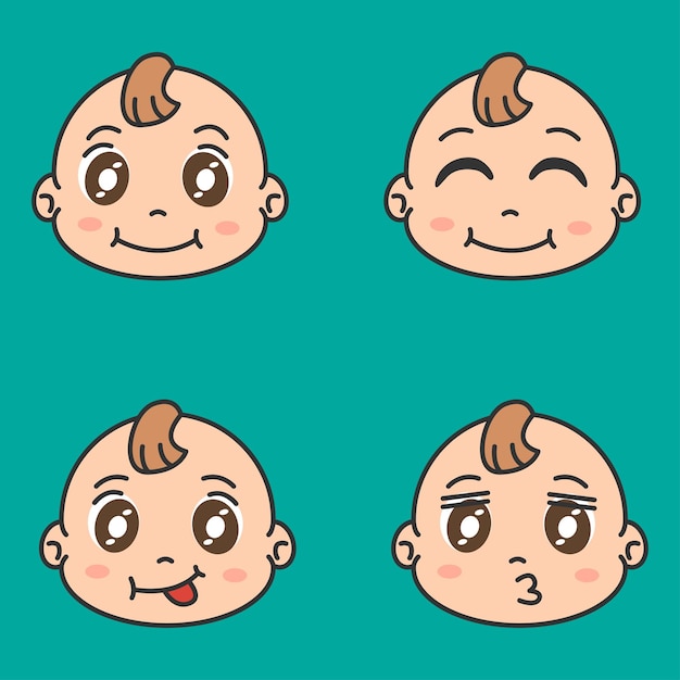 baby expressions pack design illustration