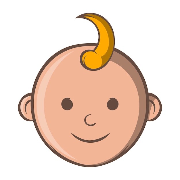 Baby face icon in cartoon style on a white background