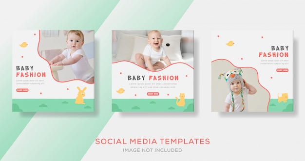 Baby fashion sale banner template