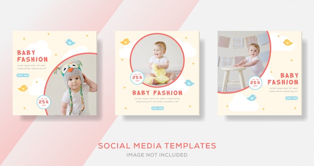 Vector baby fashion sale for social media post banner template