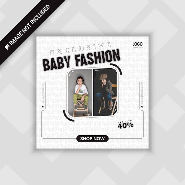 Baby fashion social media post vector eps post design