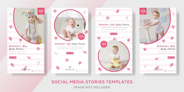 Vector baby fashion stories post banner
