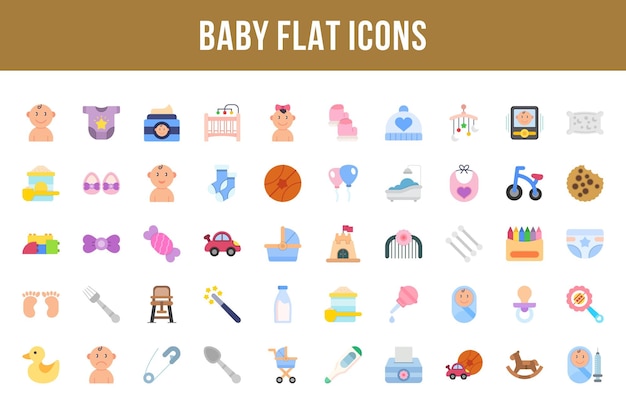 Baby Flat Multicolor Icons