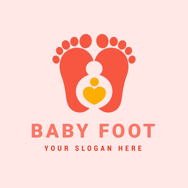 Baby foot logo design template