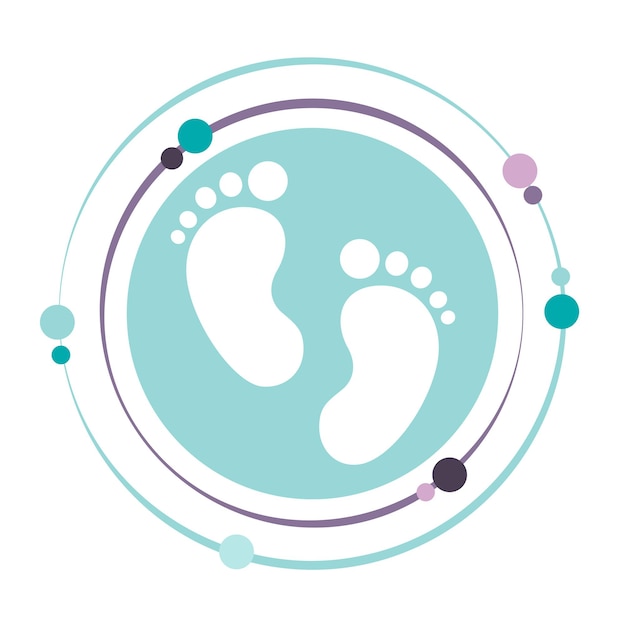 Vector baby footprints vector illustration graphic icon symbol