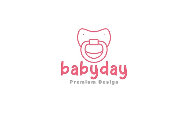 Baby fopspeen lijnen logo symbool vector pictogram illustratie grafisch ontwerp