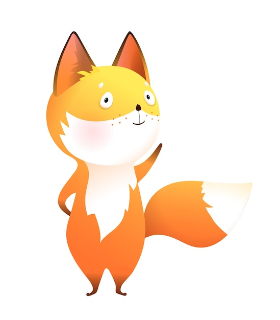 Baby fox animal clipart иллюстрация для детей векторный клипарт для детей