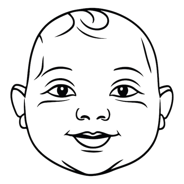 Baby gezicht lijn kunst