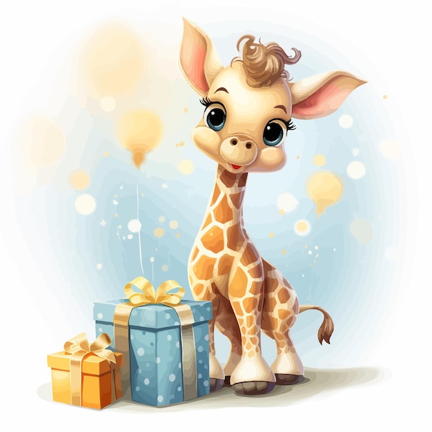 Вектор Вектор baby_giraffe_birthday_