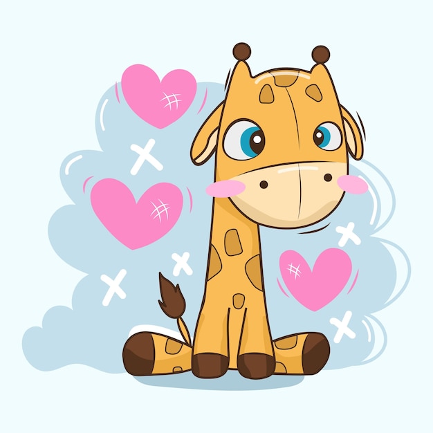 Vector baby giraffe perfect for baby shower